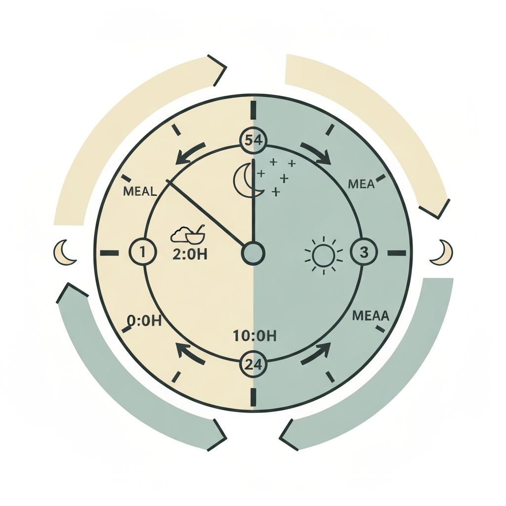 Circadian rhythm and meal timing illustration