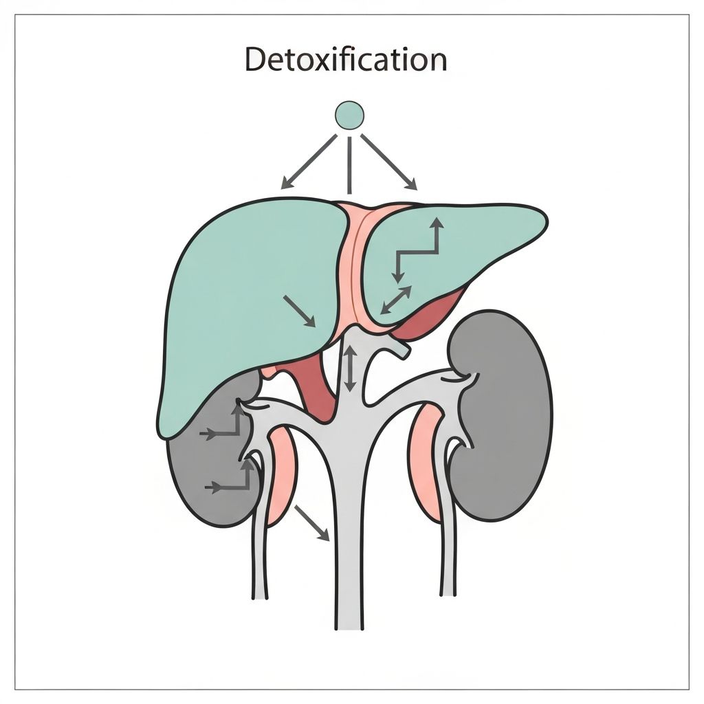 Physiological detoxification process diagram